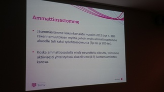 Kävimme läpi ammattiosastomme rakennetta ja toimintaa.