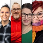 Kuvassa ammattiosaston ehdokkaat vas. Mira Lappalainen, KAj Ikäheimo, Sanna Virtala ja Kirsi Kaarela.